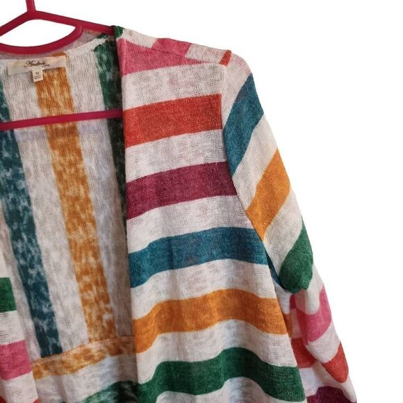 NWOT Andrée By Unit Medium Spring Striped Lightweight Cardigan - Picture 4 of 9